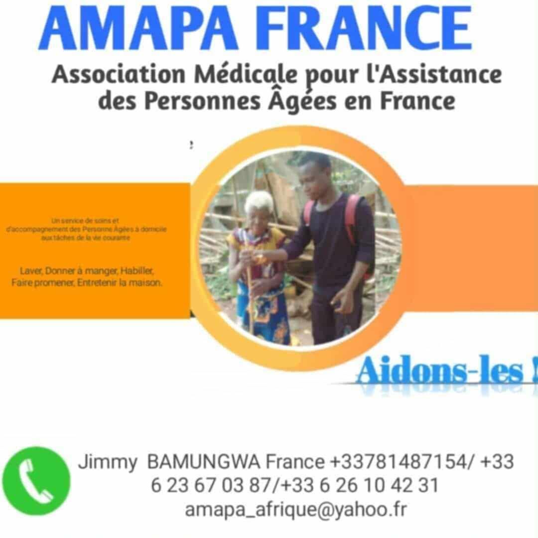 Affiche AMAPA-FRANCE présentant les services d'accompagnement à domicile